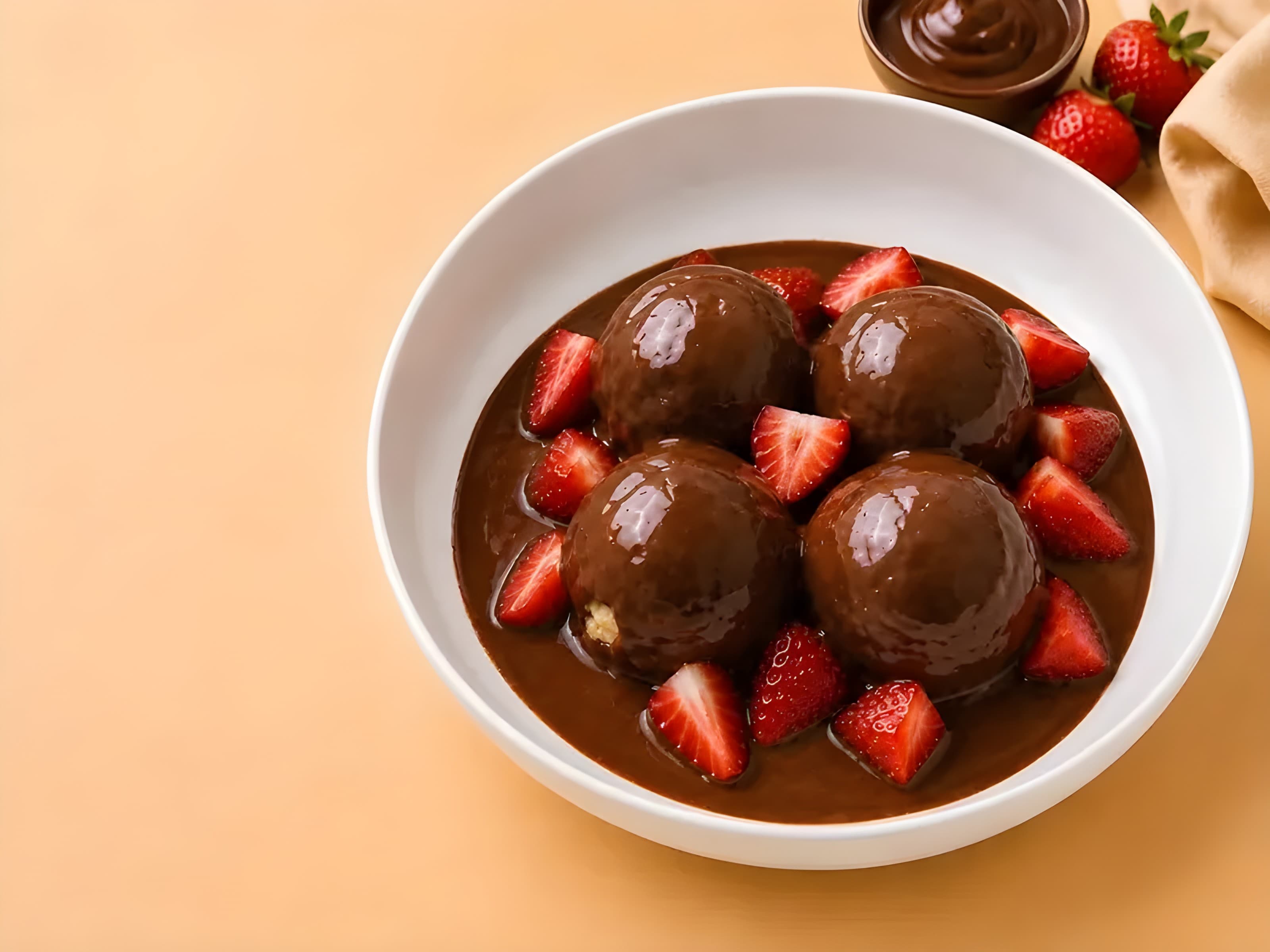 Sütlü Çikolatalı & Çilekli Profiterol